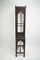 A Handsome Gothic Revival Oak Display Cabinet - Thumbnail 4