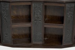 Arts and Crafts Oak Desk Top Bookcase with 3 Bronze Art Nouveau Period Plaques. - Thumbnail 11