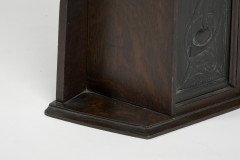 Arts and Crafts Oak Desk Top Bookcase with 3 Bronze Art Nouveau Period Plaques. - Thumbnail 16