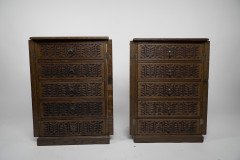 A Pair of Small Aesthetic Movement Oak Sets of Drawers - Thumbnail 2