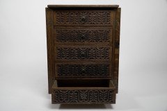 A Pair of Small Aesthetic Movement Oak Sets of Drawers - Thumbnail 5