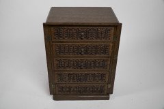 A Pair of Small Aesthetic Movement Oak Sets of Drawers - Thumbnail 6