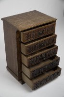 A Pair of Small Aesthetic Movement Oak Sets of Drawers - Thumbnail 15