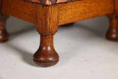 Pair of Aesthetic Movement Oak Thebes Stools – Leather Studded, c.1890 - Thumbnail 13