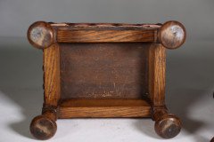 Pair of Aesthetic Movement Oak Thebes Stools – Leather Studded, c.1890 - Thumbnail 14