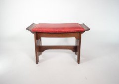 Glasgow School. George Logan ( attributed. ). An Arts & Crafts Oak Stool with Upturned Sides - Thumbnail 2