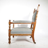 Bruce Talbert, attributed. Stamped Gillows – Aesthetic Movement Oak Armchair - Thumbnail 4