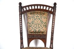 Collinson & Lock. A Rare Aesthetic Movement Rosewood Side Chair with Finely Carved & Turned Details - Thumbnail 6