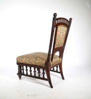 Collinson & Lock. A Rare Aesthetic Movement Rosewood Side Chair with Finely Carved & Turned Details - Thumbnail 15