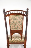 Collinson & Lock. A Rare Aesthetic Movement Rosewood Side Chair with Finely Carved & Turned Details - Thumbnail 17