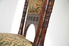 Collinson & Lock. A Rare Aesthetic Movement Rosewood Side Chair with Finely Carved & Turned Details - Thumbnail 8