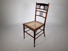 E W Godwin or H W Batley, probably made for Collinson and Lock. An Aesthetic Movement walnut side chair - Thumbnail 3