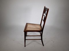 E W Godwin or H W Batley, probably made for Collinson and Lock. An Aesthetic Movement walnut side chair - Thumbnail 4