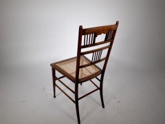E W Godwin or H W Batley, probably made for Collinson and Lock. An Aesthetic Movement walnut side chair - Thumbnail 5