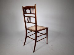 E W Godwin or H W Batley, probably made for Collinson and Lock. An Aesthetic Movement walnut side chair - Thumbnail 7
