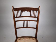 E W Godwin or H W Batley, probably made for Collinson and Lock. An Aesthetic Movement walnut side chair - Thumbnail 11