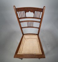 E W Godwin or H W Batley, probably made for Collinson and Lock. An Aesthetic Movement walnut side chair - Thumbnail 13