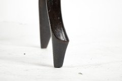 An Edwardian stained Beech piano stool with period green fleur de lys fabric - Thumbnail 16