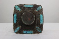 An Arts & Crafts Hand Formed Copper & Turquoise Blue Enamel Wall Clock - Thumbnail 4