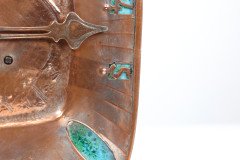 An Arts & Crafts Hand Formed Copper & Turquoise Blue Enamel Wall Clock - Thumbnail 7