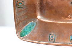 An Arts & Crafts Hand Formed Copper & Turquoise Blue Enamel Wall Clock - Thumbnail 9
