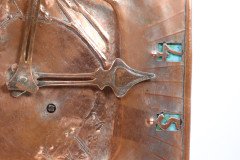 An Arts & Crafts Hand Formed Copper & Turquoise Blue Enamel Wall Clock - Thumbnail 12