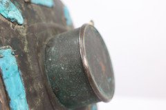 An Arts & Crafts Hand Formed Copper & Turquoise Blue Enamel Wall Clock - Thumbnail 18