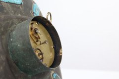 An Arts & Crafts Hand Formed Copper & Turquoise Blue Enamel Wall Clock - Thumbnail 19