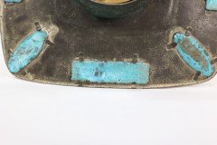An Arts & Crafts Hand Formed Copper & Turquoise Blue Enamel Wall Clock - Thumbnail 21