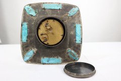 An Arts & Crafts Hand Formed Copper & Turquoise Blue Enamel Wall Clock - Thumbnail 24