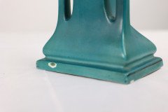A Little Turquoise Blue Dressing Table Clock Decorated with Cherubs by a Tree - Thumbnail 16