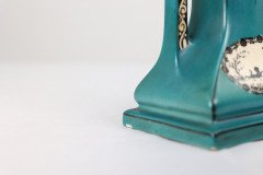 A Little Turquoise Blue Dressing Table Clock Decorated with Cherubs by a Tree - Thumbnail 13