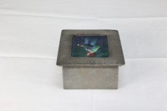 Liberty & Co., An Arts & Crafts Pewter Box with an Enamel Maiden to the Lid - Thumbnail 6