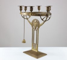 WMF ( attributed. ). An Art Nouveau Candelabra with Six Sconces to the Main Circular Ring - Thumbnail 3
