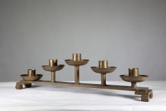 Pair of Gothic Revival Brass Candelabras with Graduated Candle Holders, c.1875 - Thumbnail 7