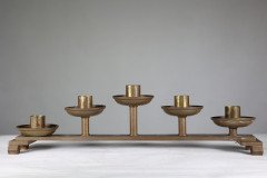 Pair of Gothic Revival Brass Candelabras with Graduated Candle Holders, c.1875 - Thumbnail 8