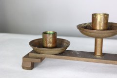 Pair of Gothic Revival Brass Candelabras with Graduated Candle Holders, c.1875 - Thumbnail 10