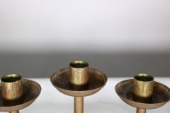 Pair of Gothic Revival Brass Candelabras with Graduated Candle Holders, c.1875 - Thumbnail 13