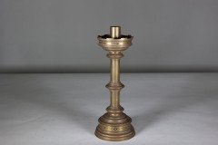 Jones & Willis – Pair of Gothic Revival Heavy Brass Castellated Candlesticks - Thumbnail 5