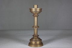 Jones & Willis – Pair of Gothic Revival Heavy Brass Castellated Candlesticks - Thumbnail 6