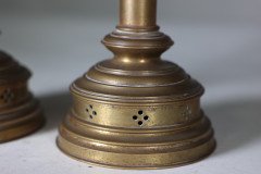 Jones & Willis – Pair of Gothic Revival Heavy Brass Castellated Candlesticks - Thumbnail 13