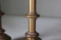 Jones & Willis – Pair of Gothic Revival Heavy Brass Castellated Candlesticks - Thumbnail 11