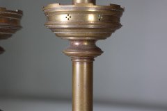 Jones & Willis – Pair of Gothic Revival Heavy Brass Castellated Candlesticks - Thumbnail 10