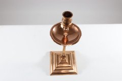 W. A. S. Benson – Pair of Arts & Crafts Copper and Brass Candlesticks - Thumbnail 8