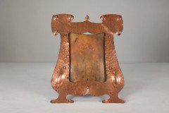 J & F Pool – Arts and Crafts Hammered Copper Picture Frame with Writhen Stand - Thumbnail 2
