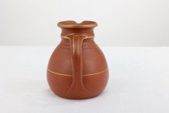 Prattware – Gothic Revival Terracotta Jug with Gilded Line Decoration - Thumbnail 3
