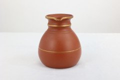Prattware – Gothic Revival Terracotta Jug with Gilded Line Decoration - Thumbnail 5