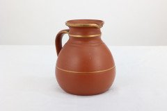 Prattware – Gothic Revival Terracotta Jug with Gilded Line Decoration - Thumbnail 6
