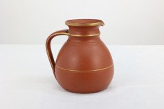Prattware – Gothic Revival Terracotta Jug with Gilded Line Decoration - Thumbnail 7