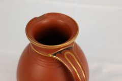 Prattware – Gothic Revival Terracotta Jug with Gilded Line Decoration - Thumbnail 8